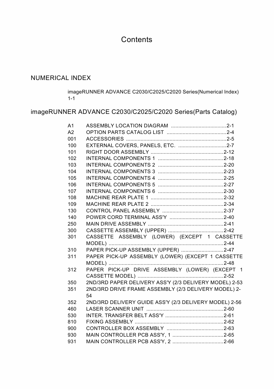 Canon imageRUNNER-ADVANCE-iR C2020 2025 2030 Parts Catalog-2